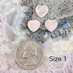 Rose Quartz Crystal Hearts - By Size : Size 2