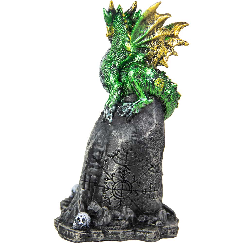 Polyresin Dragon Figurine - On Rocks w/ Skulls (Set of 4)