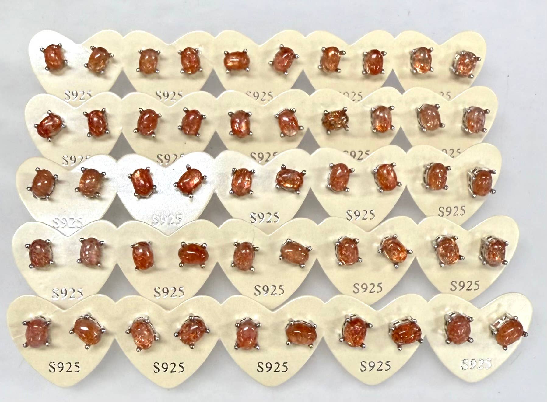 Natural Sunstone Stud Earring 5x7mm