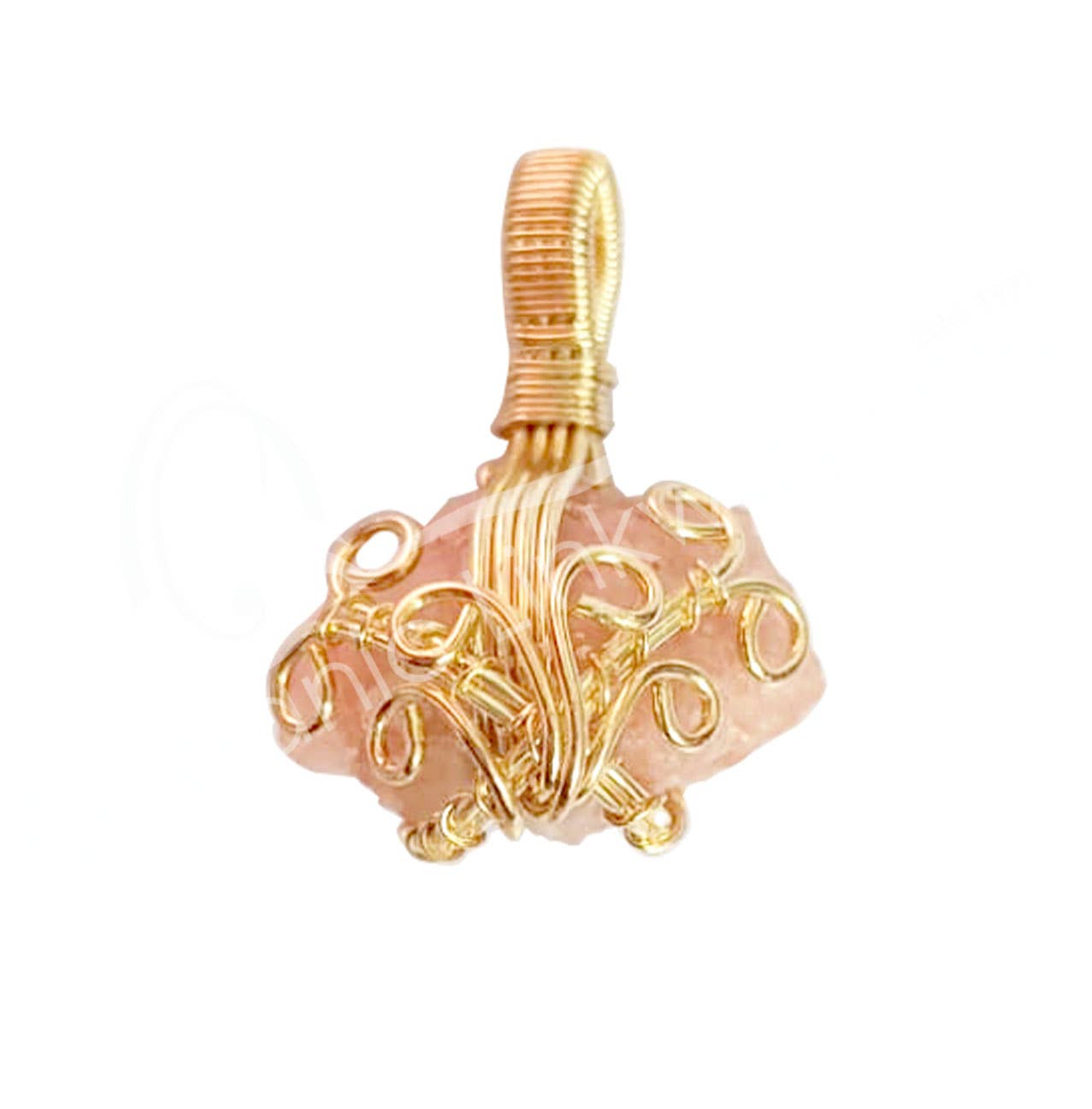 Pendant - Wire Wrap Rough Sunstone 1.25-1.5"