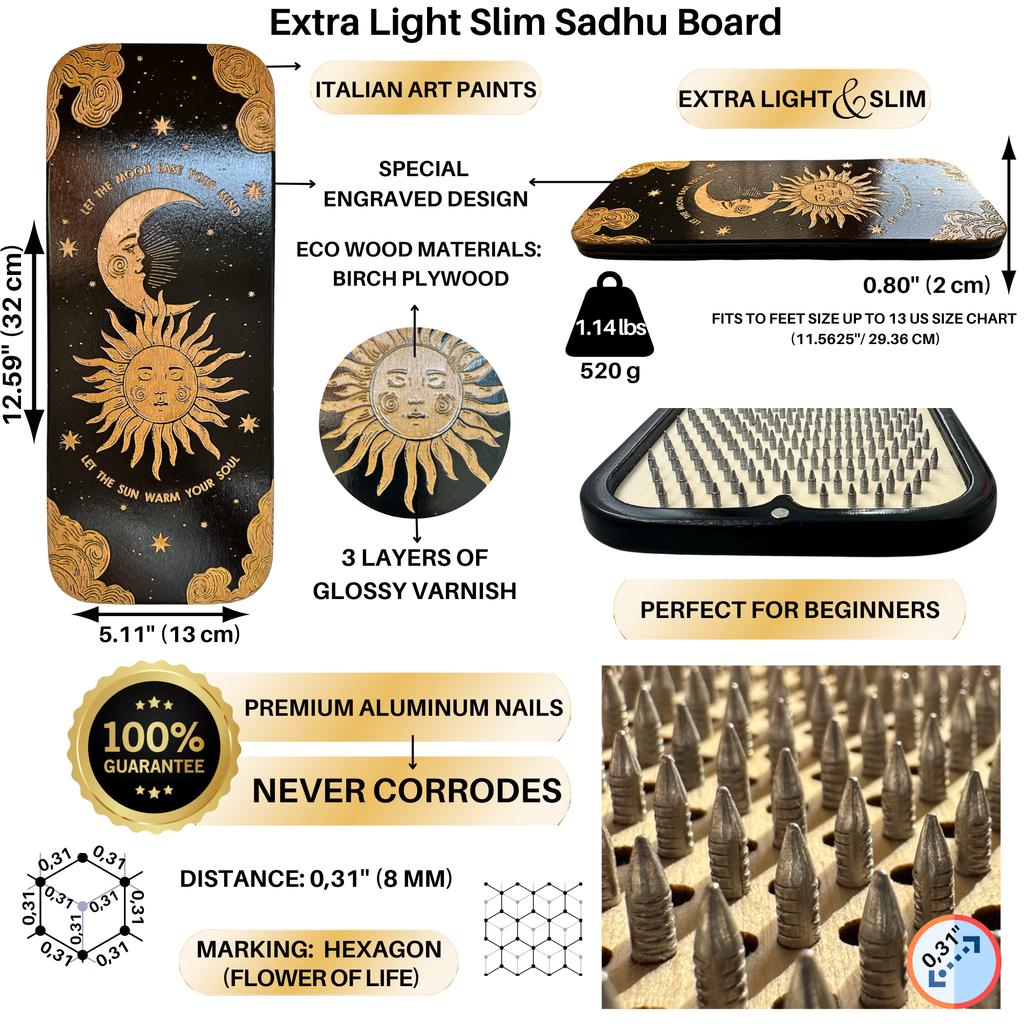 Sadhu Board with Aluminum Nails for Beginners – 8mm (0.31 in) | Tengry
