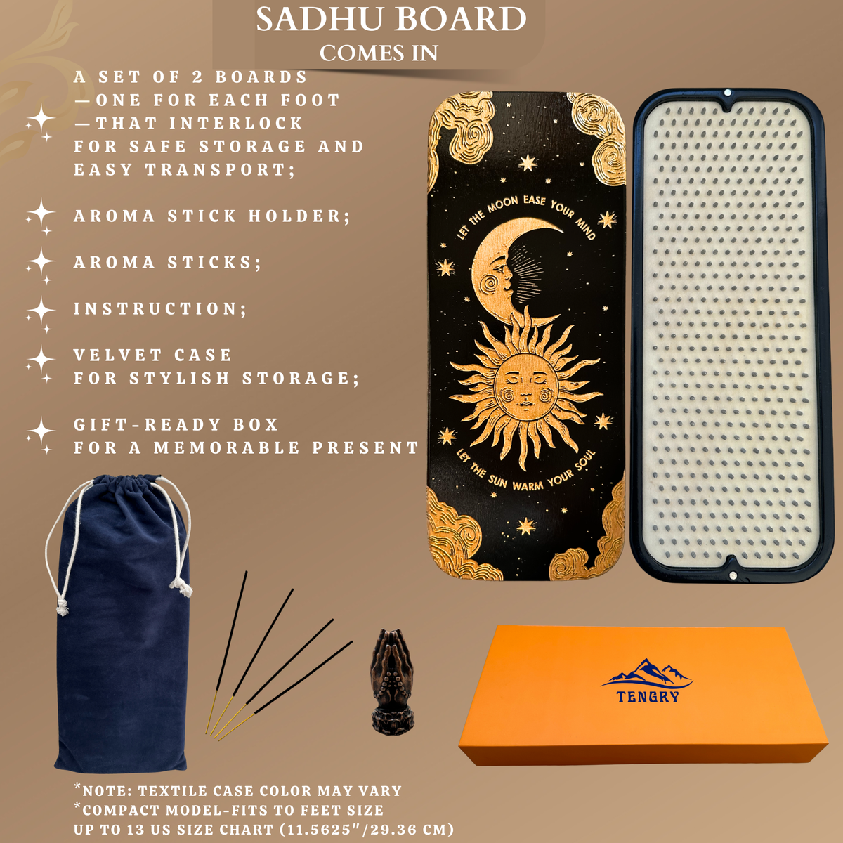 Sadhu Board with Aluminum Nails for Beginners – 8mm (0.31 in) | Tengry