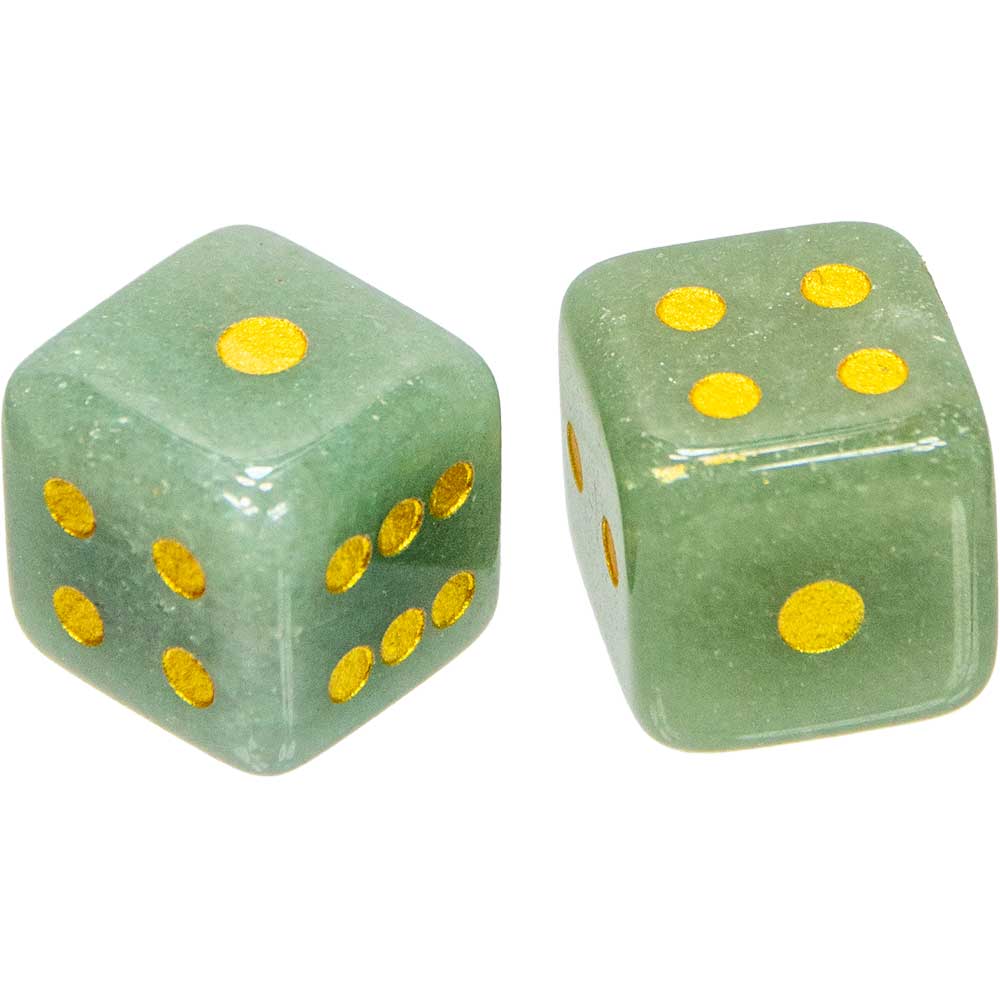 Gemstone Dice - Green Aventurine (Pair): Aventurine