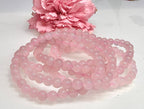 6mm Natural Rose Quartz Crystal Healing Stretch Bracelet