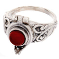 Round Box Ring Carnelian 6mm Cab: Sterling Silver / 7 / Carnelian