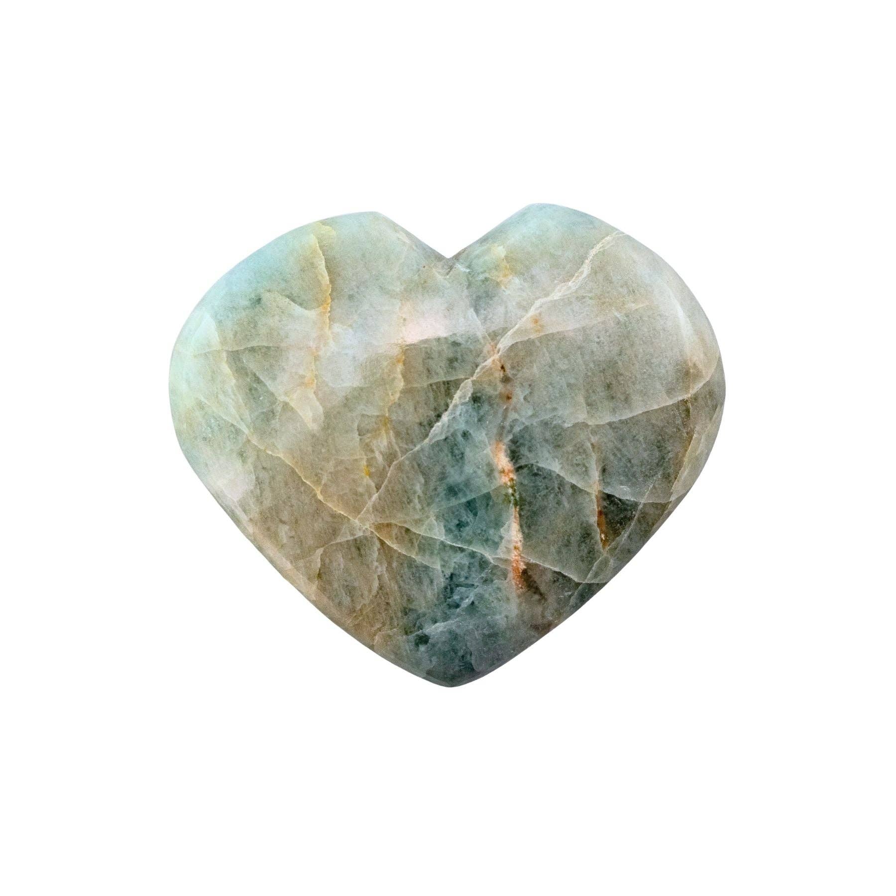 Aquamarine Palm Stones.: Heart