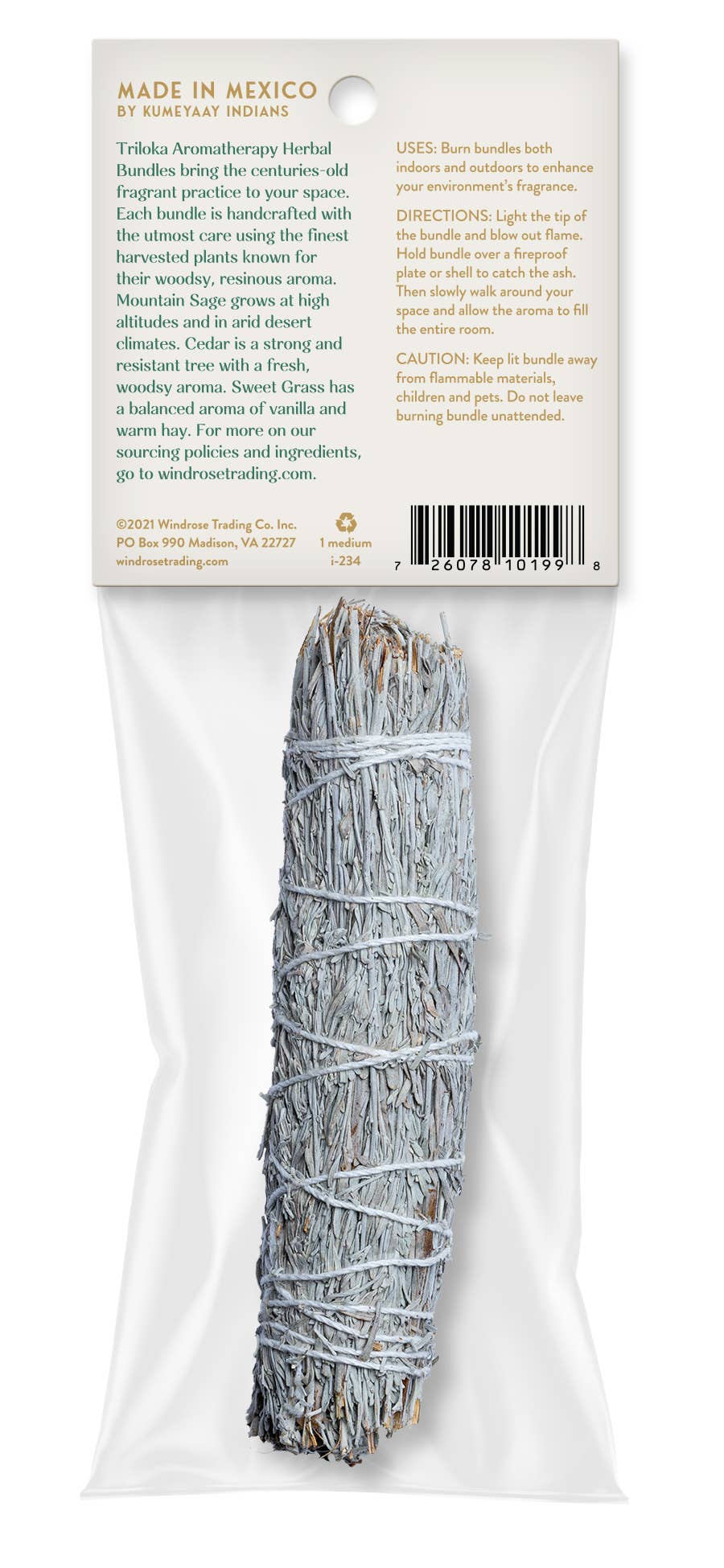 Triloka Mtn Sage, Cedar, Sweetgrass - Medium Herbal Bundle