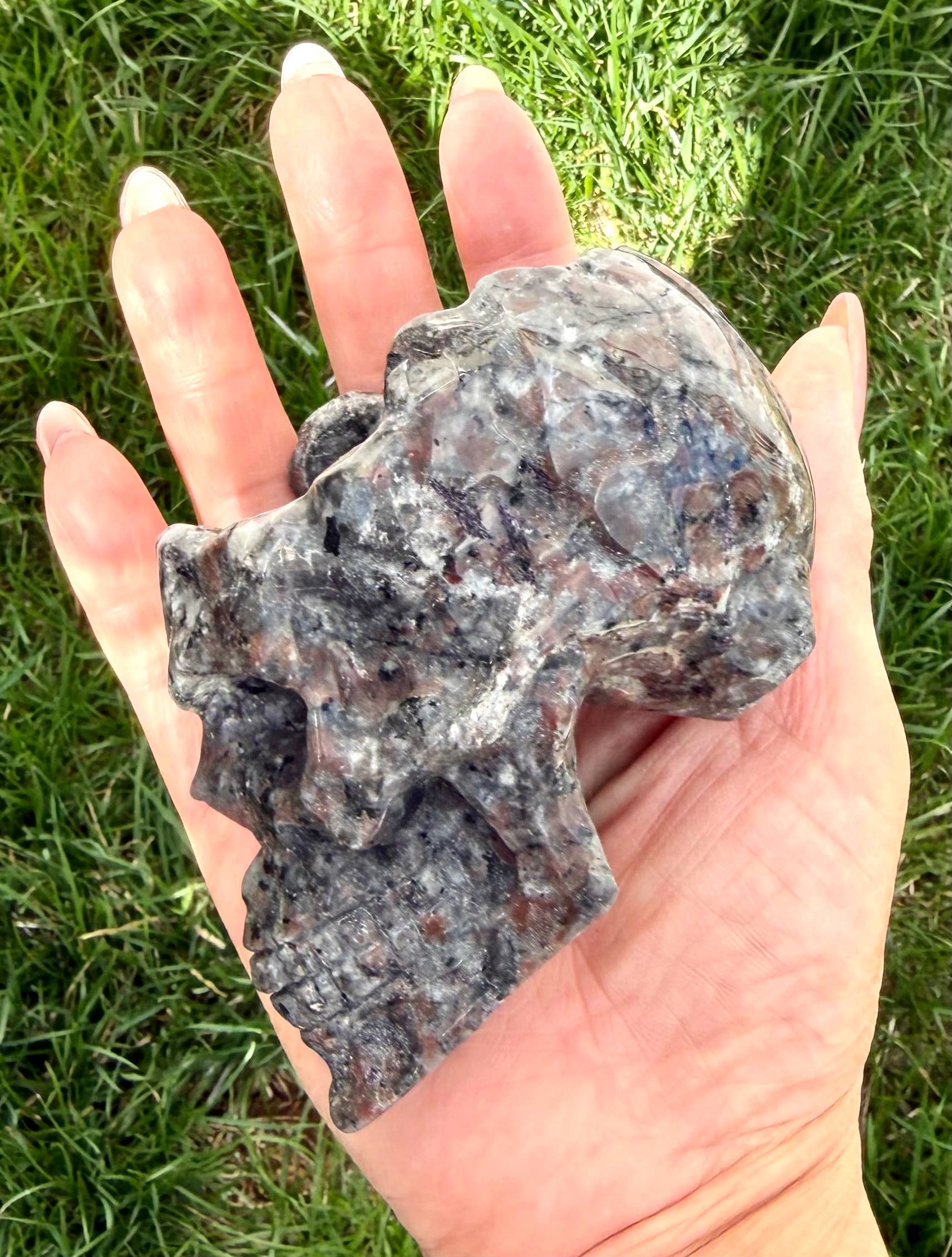 Natural Yooperlite aka Emberlite Skull Bowl Crystal Healing