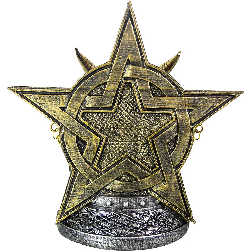 Polyresin Backflow Incense Burner-Dragon Head Pentacle & Gem