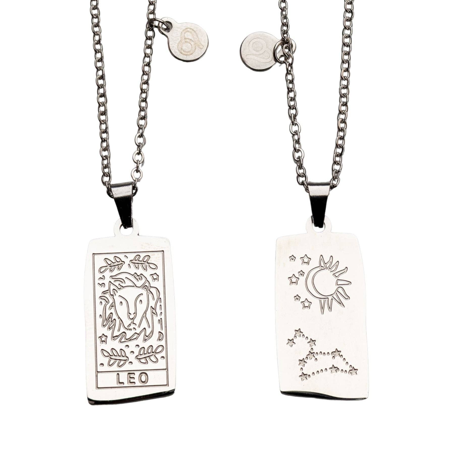 Zodiac Tarot Card & Astrology Necklace: Gold Plated / Gemini