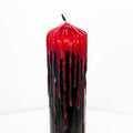 Dripping Colors Pillar Candle - Black/Red (Each): Black/Red
