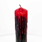 Dripping Colors Pillar Candle - Black/Red (Each): Black/Red