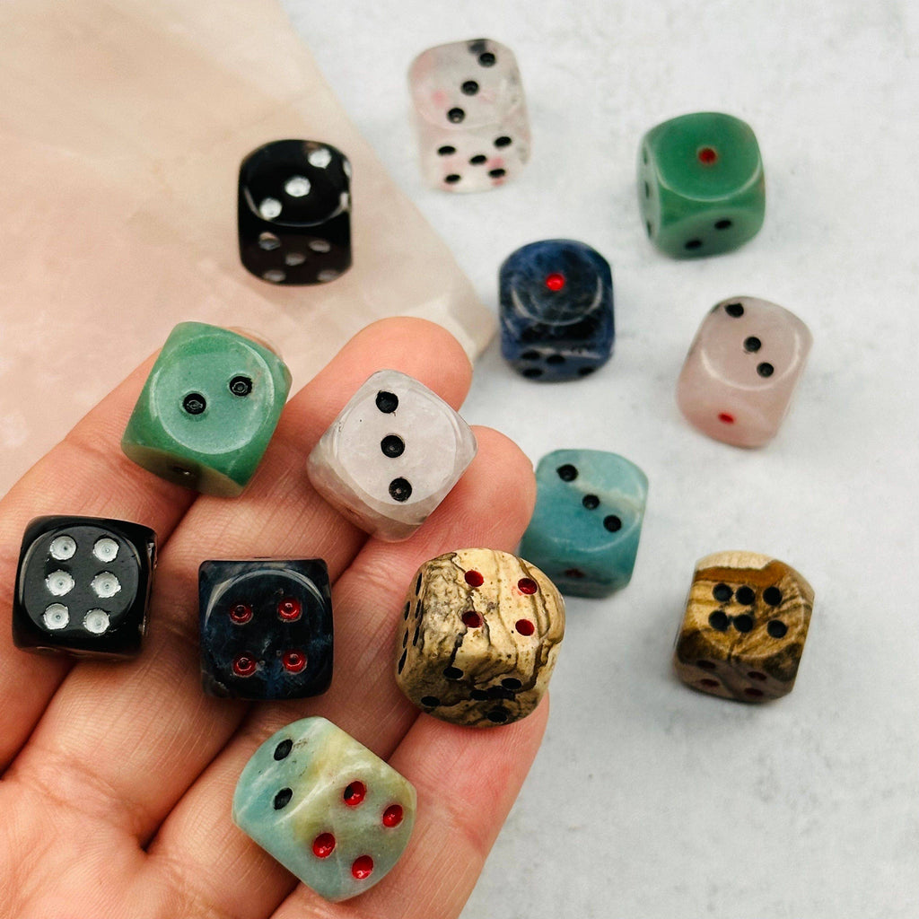 Crystal Gemstone Dice - YOU CHOOSE STONE -: Green Aventurine