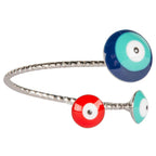 3 Evil Eye Adjustable Wire Ring