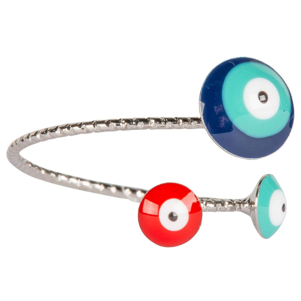 3 Evil Eye Adjustable Wire Ring