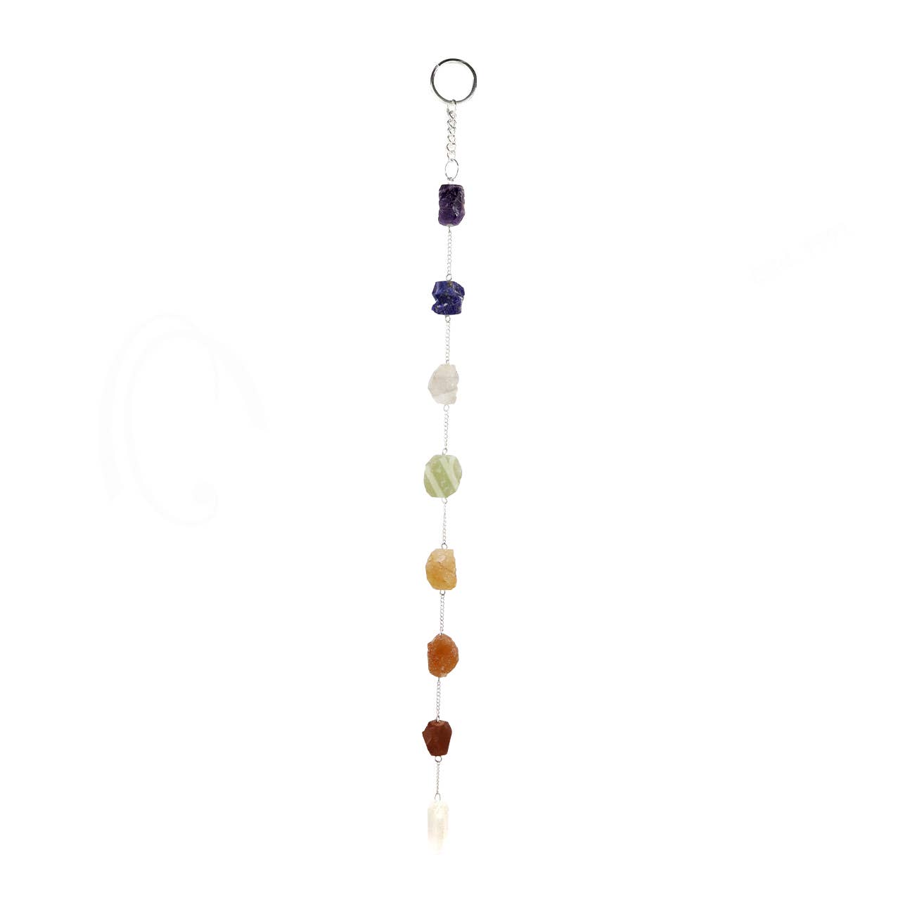 Hanging - Chakra Row Natural Stones With Crystal Point
