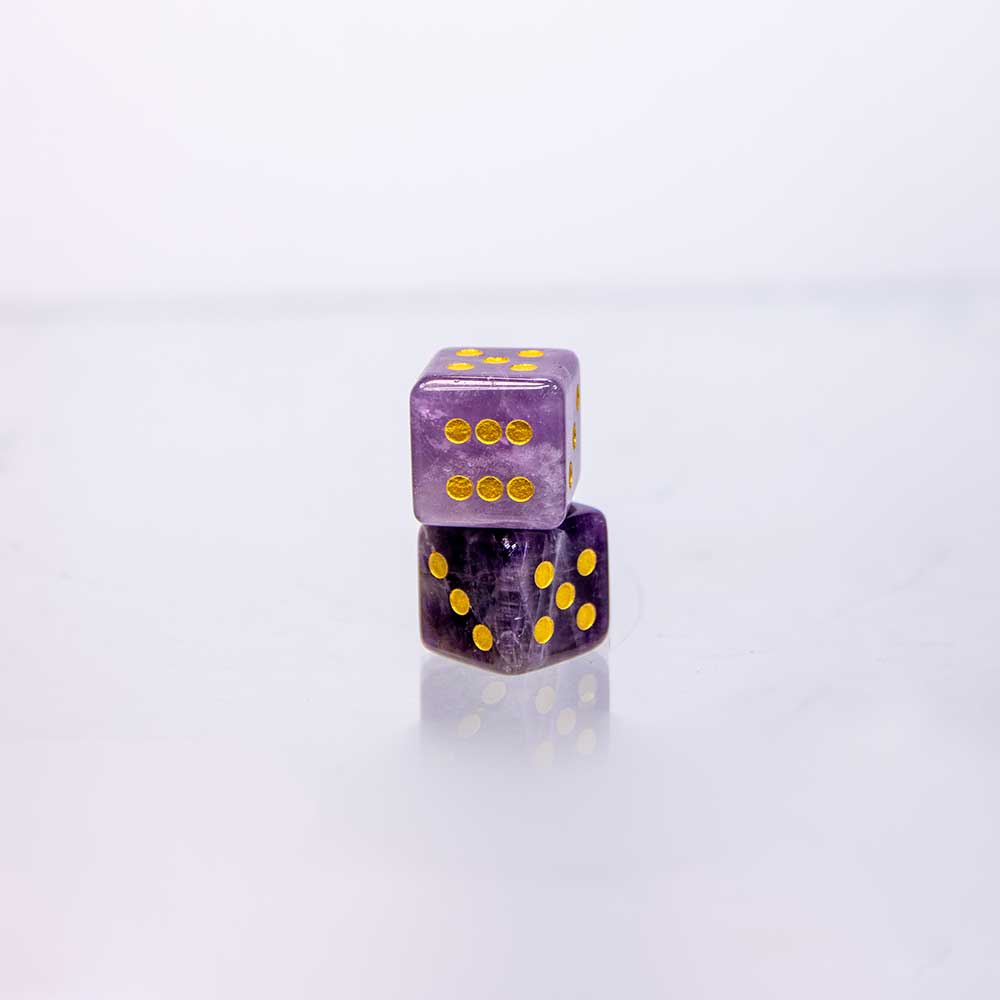 Gemstone Dice - Amethyst (Pair): Amethyst