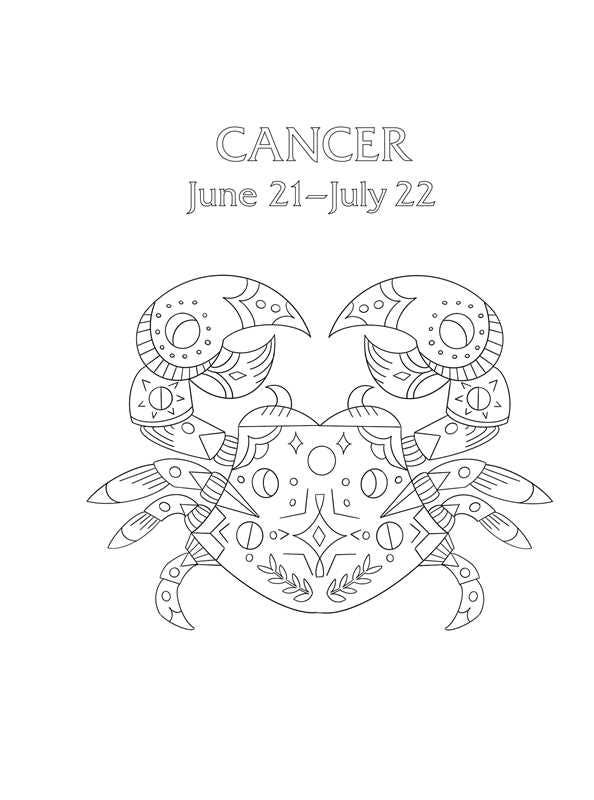 Cancer: Your Cosmic Coloring Book by Mecca Woods: Paperback 48 pages / English