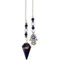 Hexagonal Pendulum Blue Tiger Eye- Fatima Hand (Each)