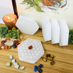 Crystal Selenite Hexagon Engraved Flower of Life